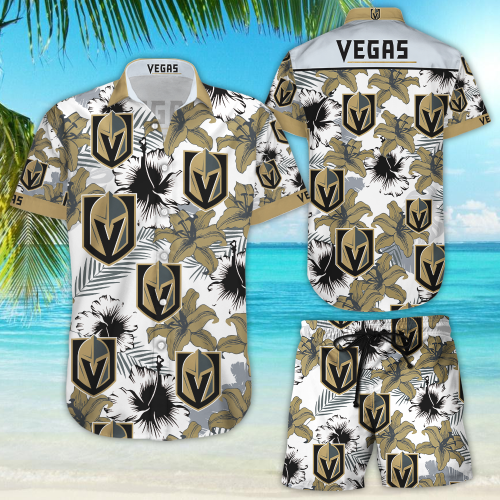 Vegas Golden Knights Hawaiian Shirt Tropical Aloha Button Up