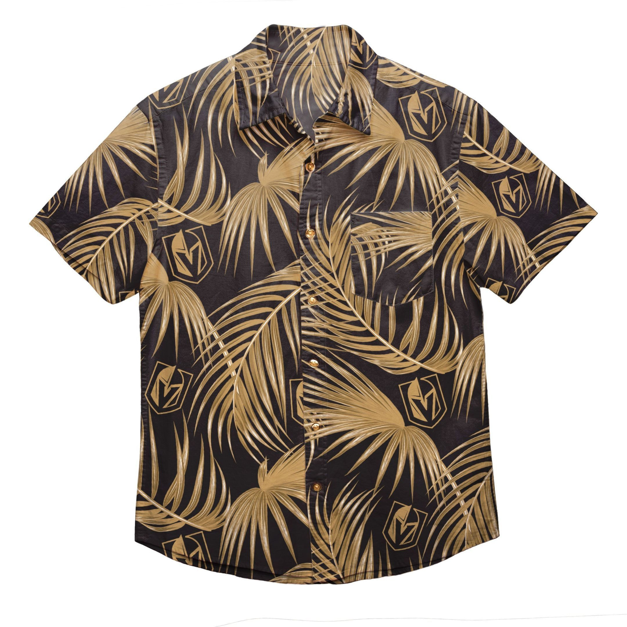 Vegas Golden Knights Nhl Mens Hawaiian Shirt Tropical Aloha Button Up