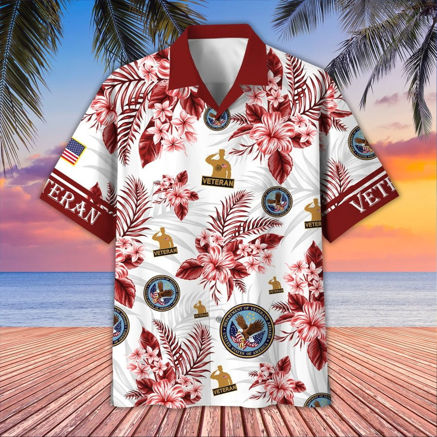 Veteran Hawaiian Shirt Hibiscus Aloha Shirt Apparel Memorial Day Gifts For Veterans
