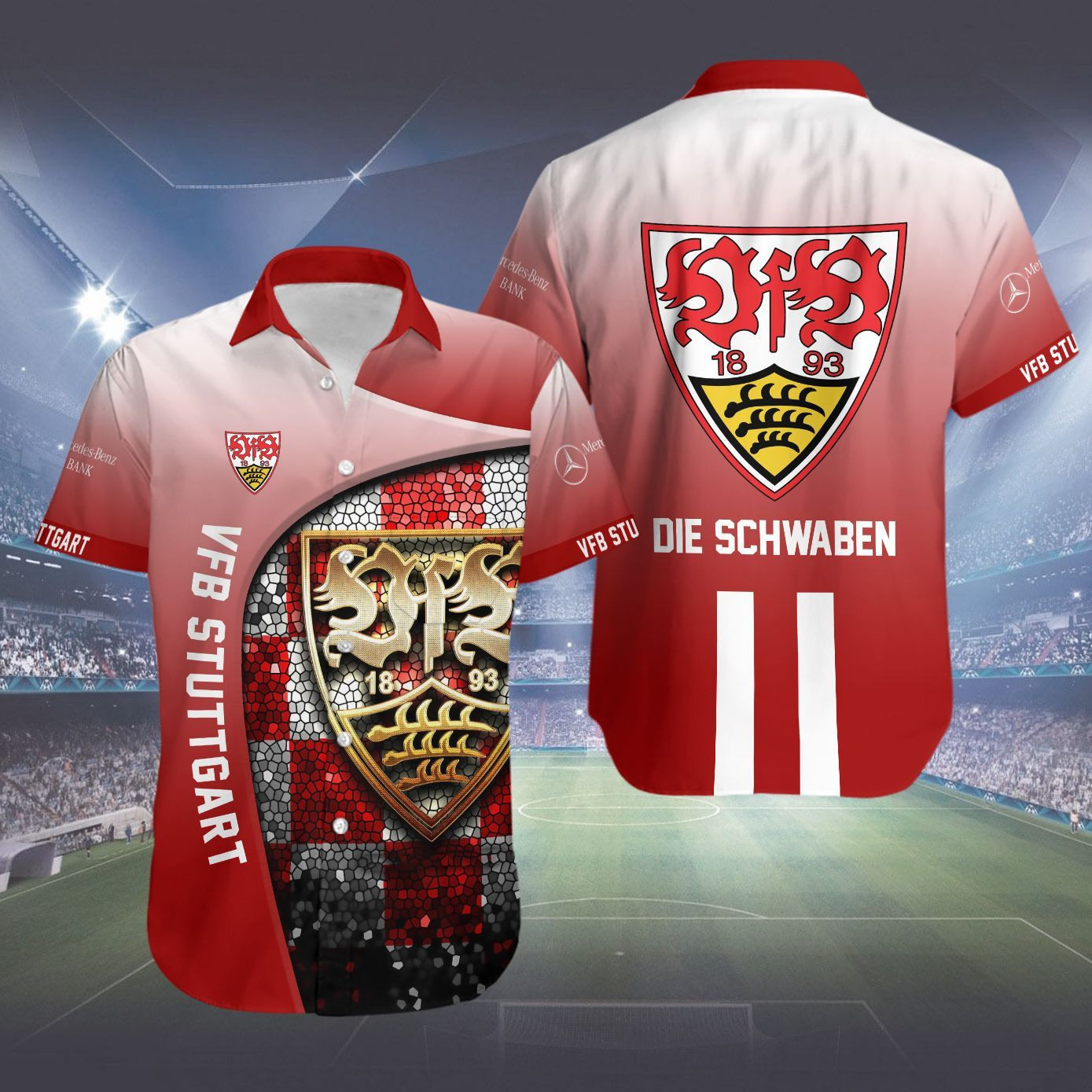 Vfb Stuttgart Die Schwaben Hawaiian Shirt Tropical Aloha Button Up