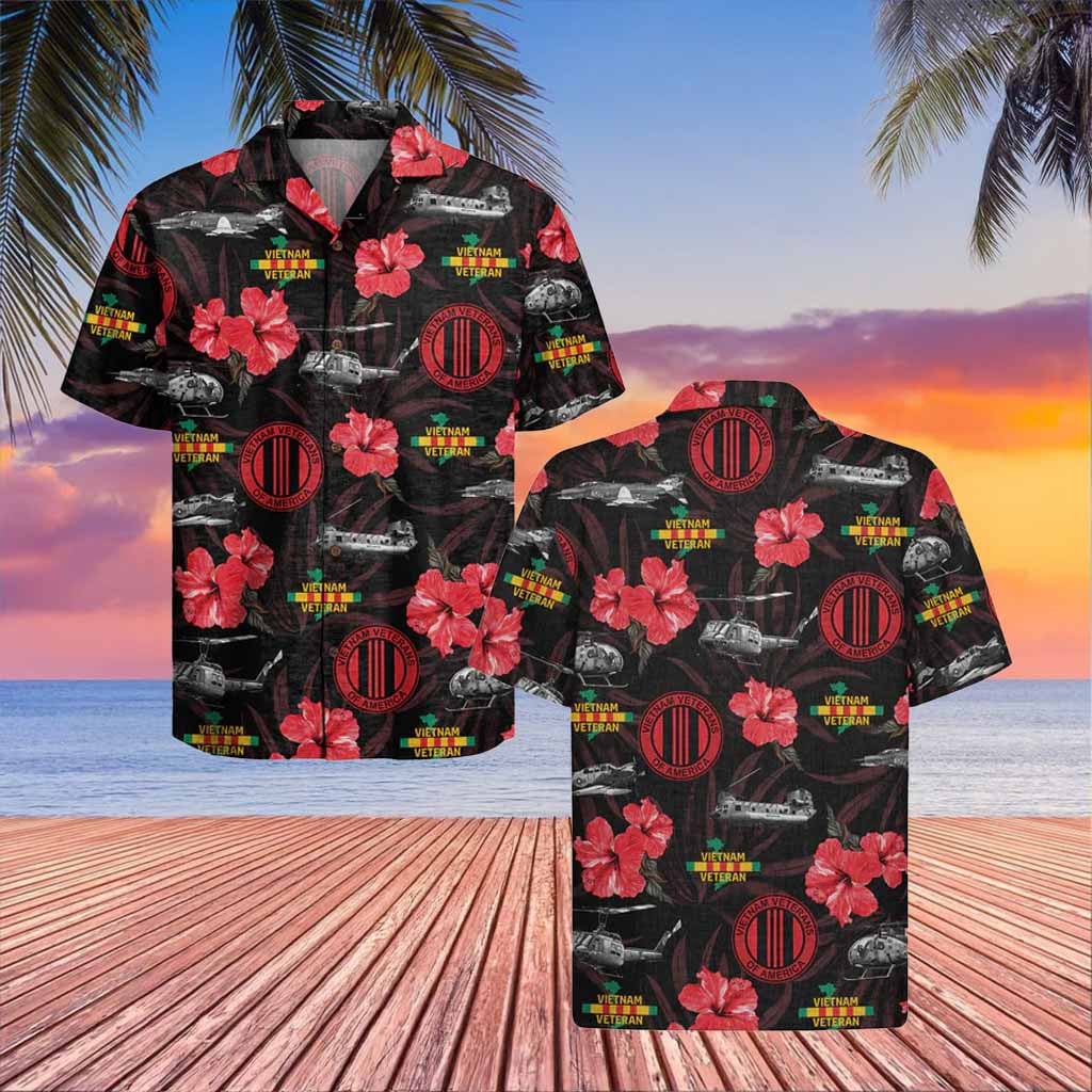 VIETNAM VETERAN Hawaiian Shirt with hibiscus Gifts for Boyfriend On Veteran Day