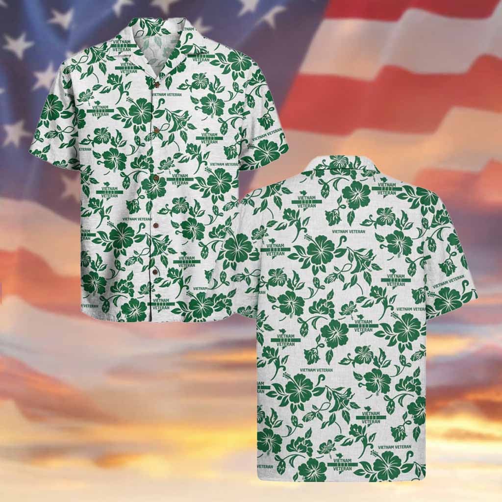 VIETNAM VETERAN Hibiscus Hawaiian Shirt Gifts For men on Veterans Day