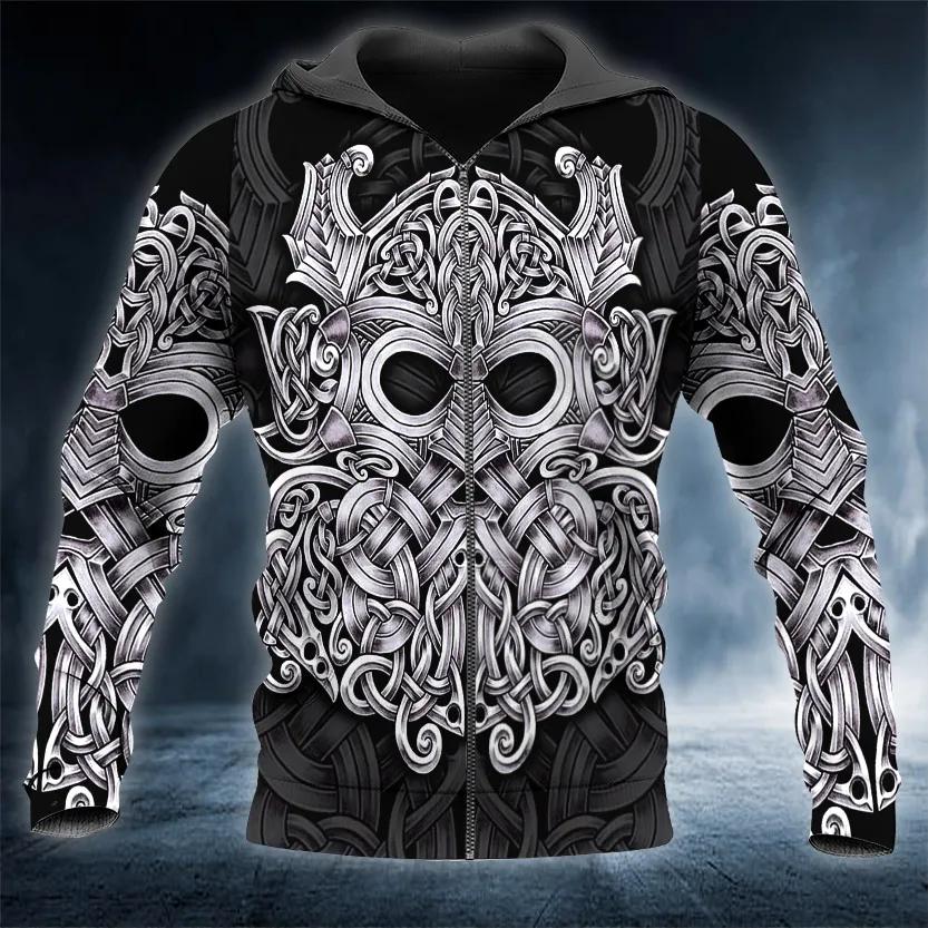 Viking Mjolnir Odin Thor's Hammer Tattoo 3D All Over Print Hoodie