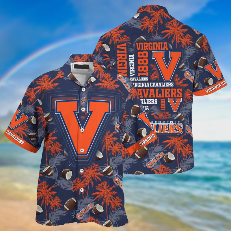 Virginia Cavaliers Ncaa Hawaiian Shirt Tropical Aloha Button Up