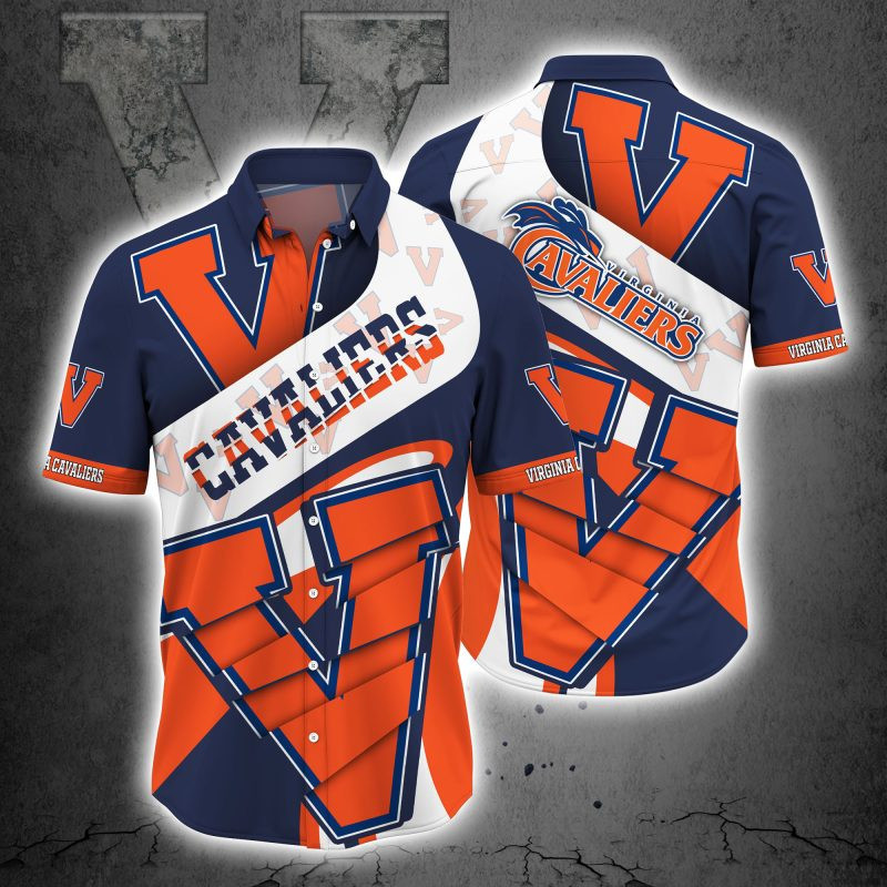 Virginia Cavaliers Ncaa Hawaiian Shirt Tropical Aloha Button Up