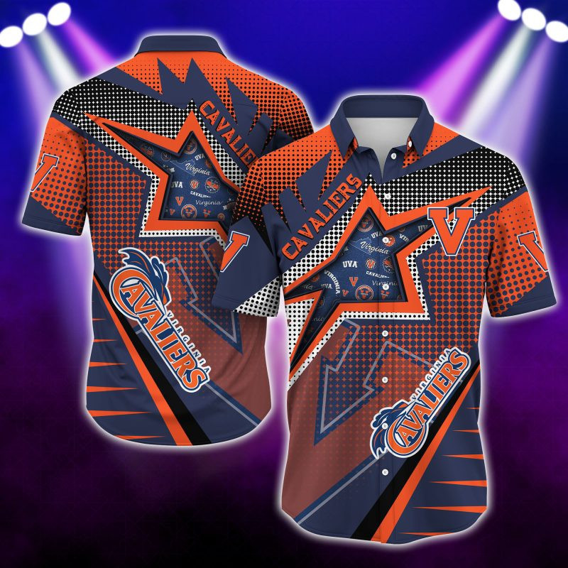 Virginia Cavaliers Ncaa Hawaiian Shirt Tropical Aloha Button Up