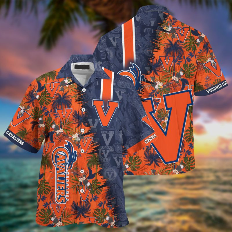 Virginia Cavaliers Ncaa Summer Hawaiian Shirt Tropical Aloha Button Up