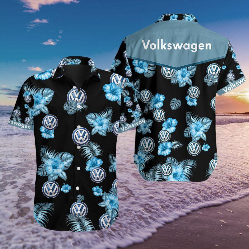Volkswagen Car Hawaiian Shirt Tropical Aloha Button Up