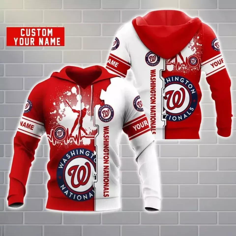 Washington Baseball Team Nationalss 3D MLB All Over Print Hoodie