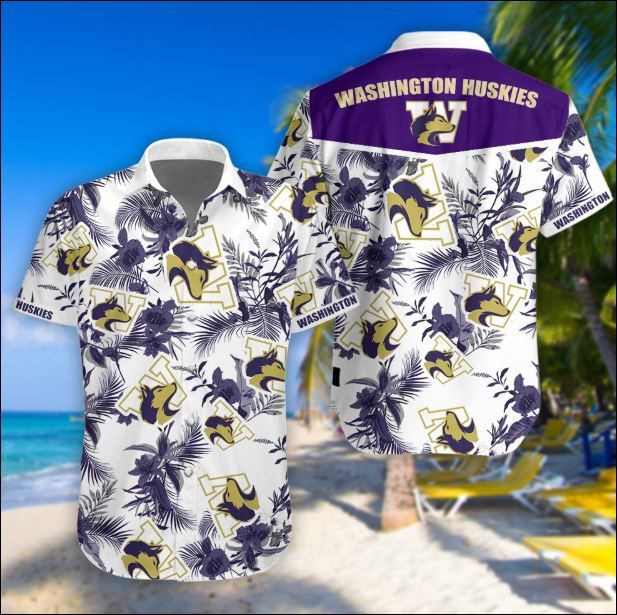 Washington Huskies Tropical Hawaiian Shirt Tropical Aloha Button Up