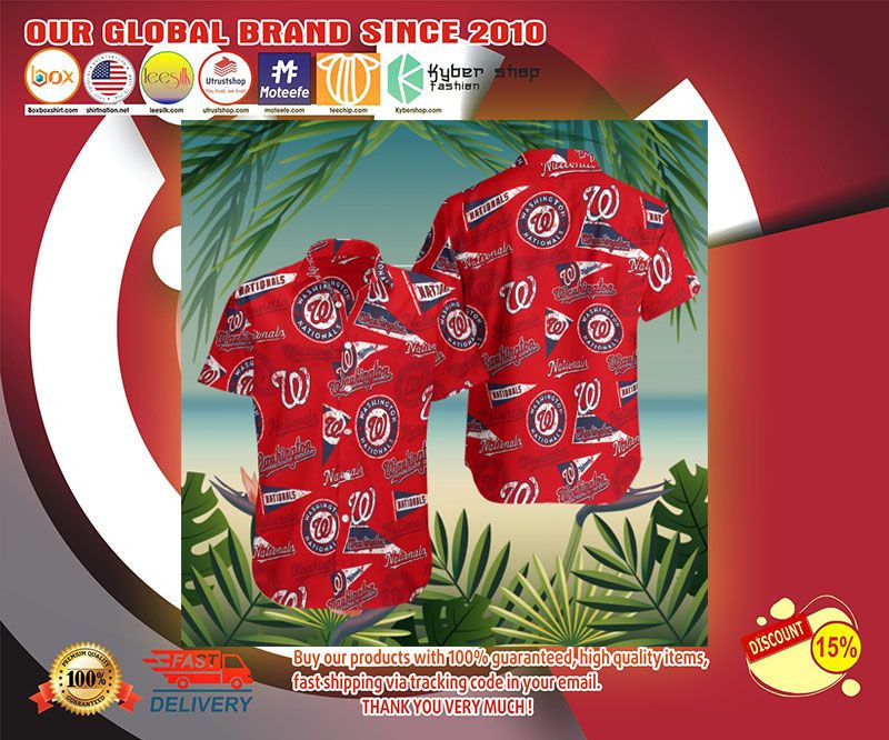 Washington Nationals Hawaiian Shirt Tropical Aloha Button Up