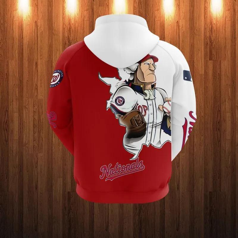 Alternative view of Washington Nationals Mascot MLB All Over Print Hoodie