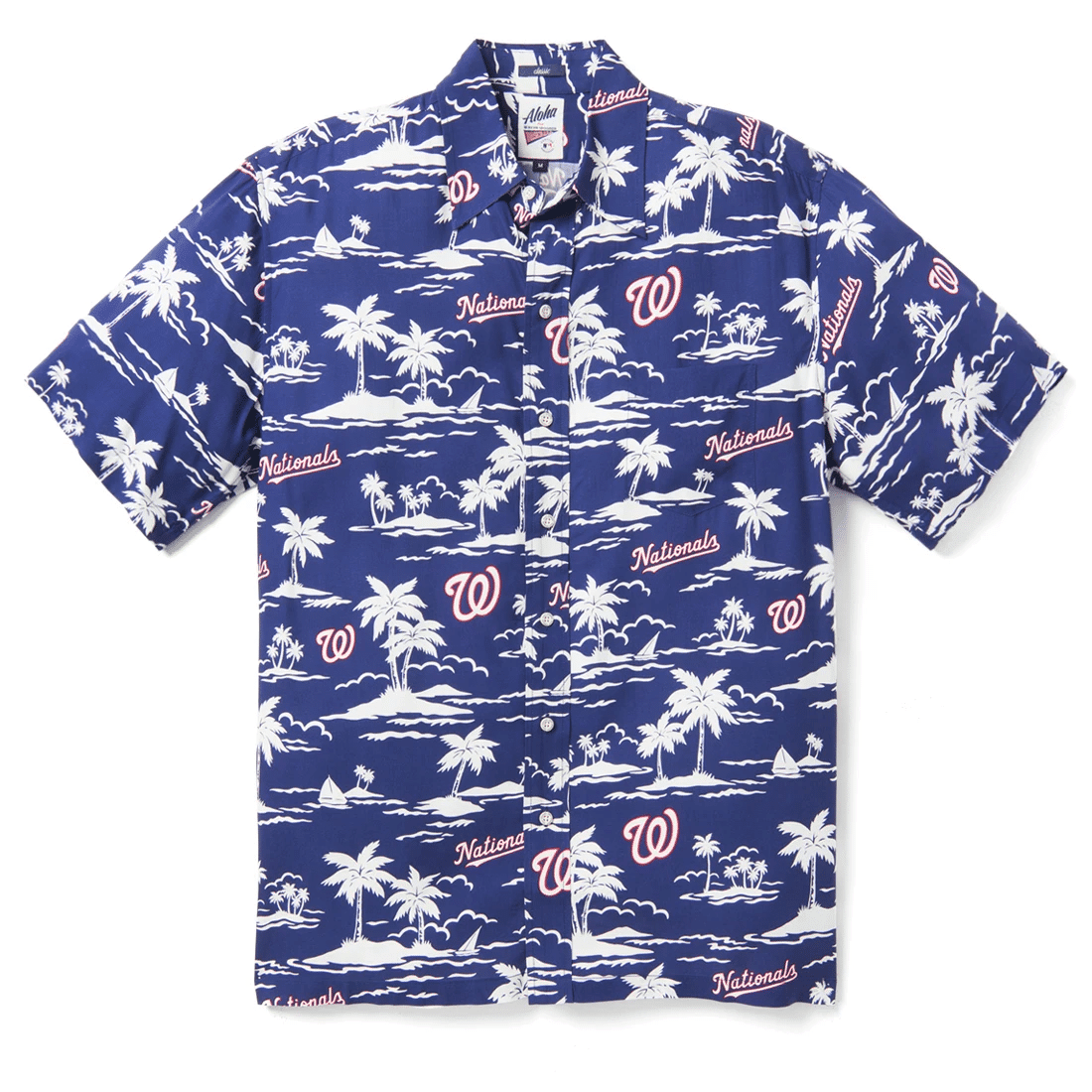 Washington Nationals Vintage Mlb Hawaiian Shirt Tropical Aloha Button Up