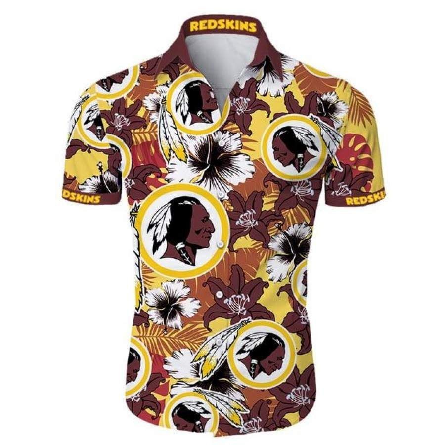 Washington Redskins Hawaiian Shirt Tropical Aloha Button Up