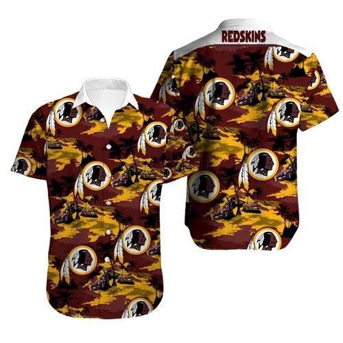 Washington Redskins Hawaiian Shirt Tropical Aloha Button Up
