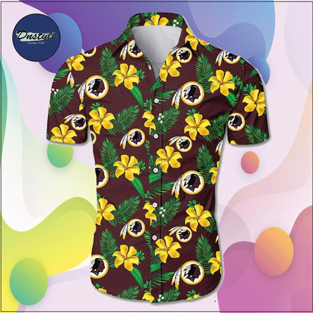 Washington Redskins Hawaiian Shirt Tropical Aloha Button Up