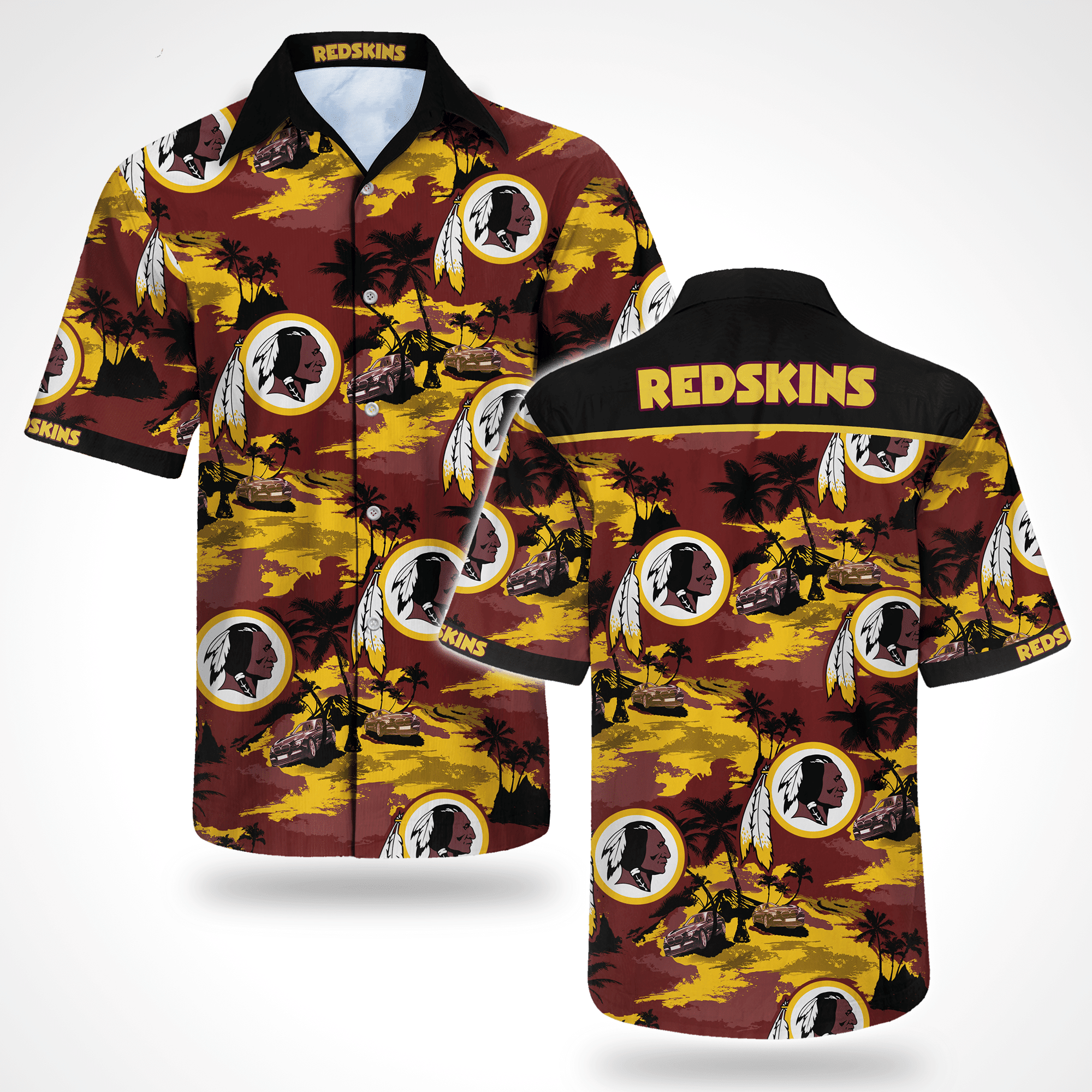 Washington Redskins Hawaiian Shirt Tropical Aloha Button Up