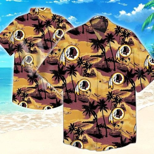Washington Redskins Hawaiian Shirt Tropical Aloha Button Up