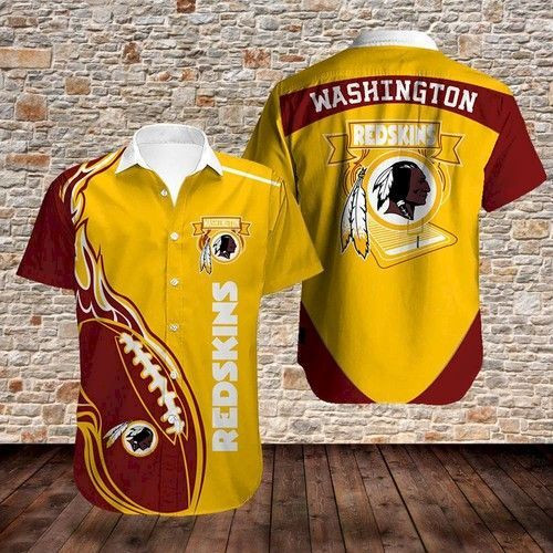 Washington Redskins Hawaiian Shirt Tropical Aloha Button Up