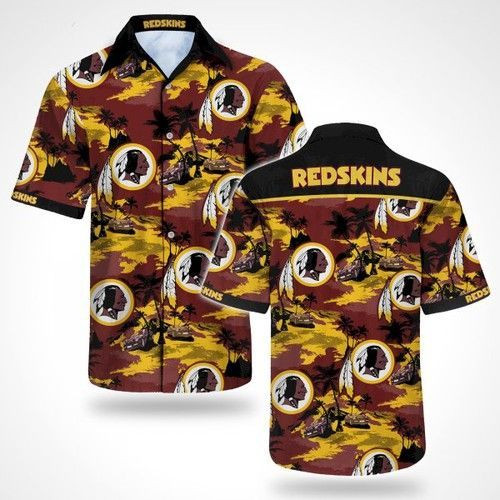 Washington Redskins Hawaiian Shirt Tropical Aloha Button Up