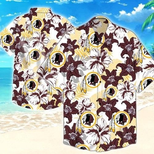 Washington Redskins Hawaiian Shirt Tropical Aloha Button Up