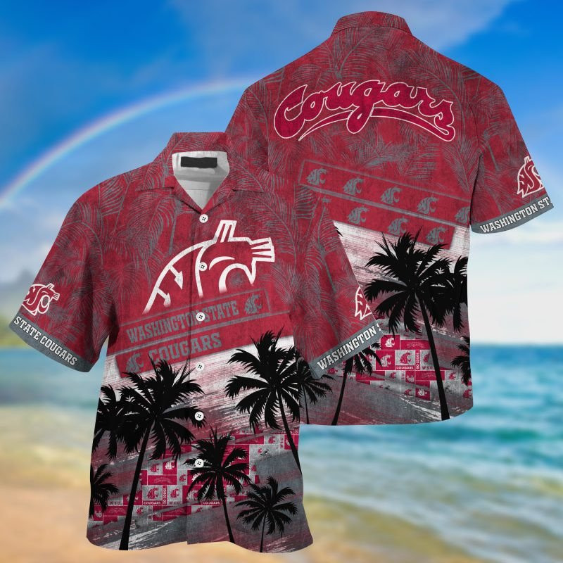 Washington State Cougars Ncaa Trending Summer Hawaiian Shirt Tropical Aloha Button Up
