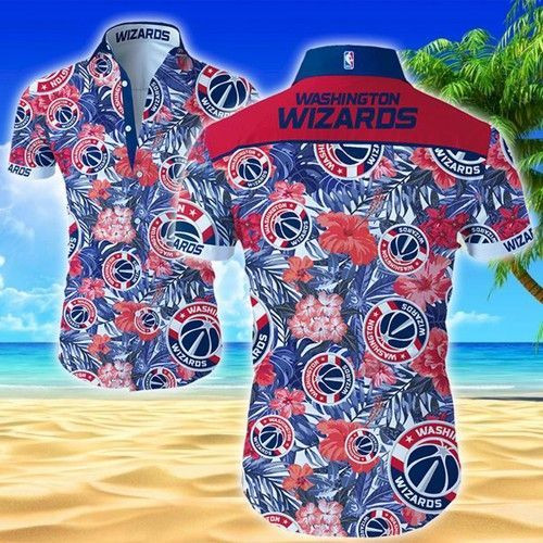 Washington Wizards Hawaiian Shirt Tropical Aloha Button Up
