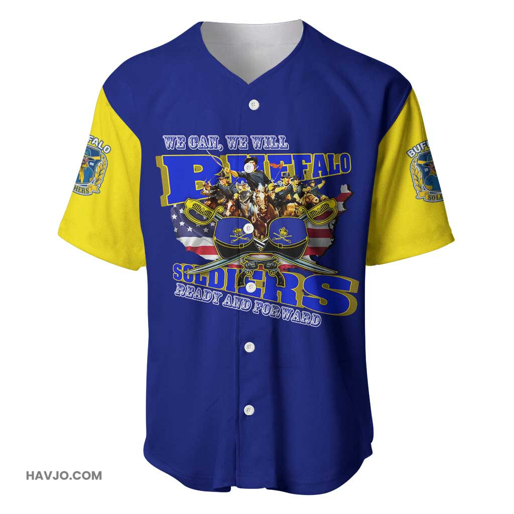 We Can We Will Buffalo Soldiers Us Army Ready and Forward Baseball Jersey