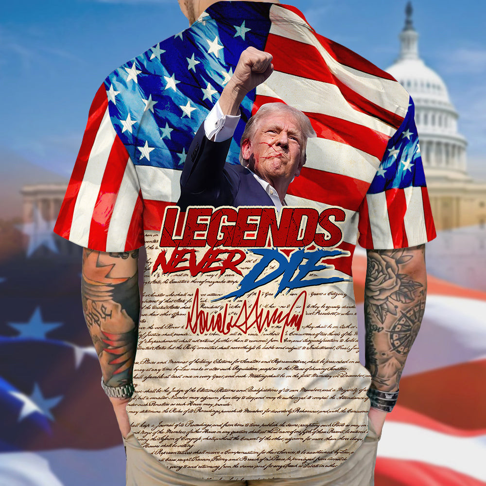 Alternative view of We The People Trump Fight Hawaiian Shirt Donald Trump 47 Patriotic Button Up Shirt MAGA Gifts