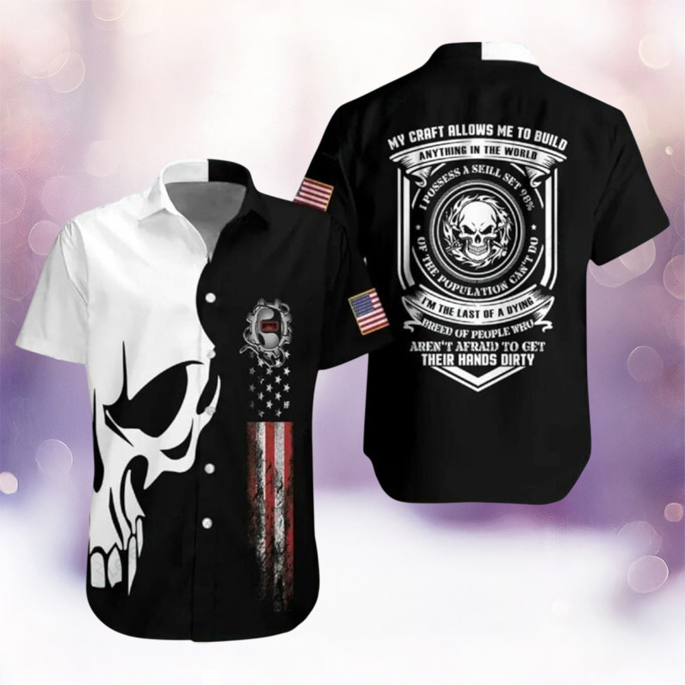 Welder Proud Skull Hawaiian Shirt American Flag Aloha Shirt Gifts For Welder