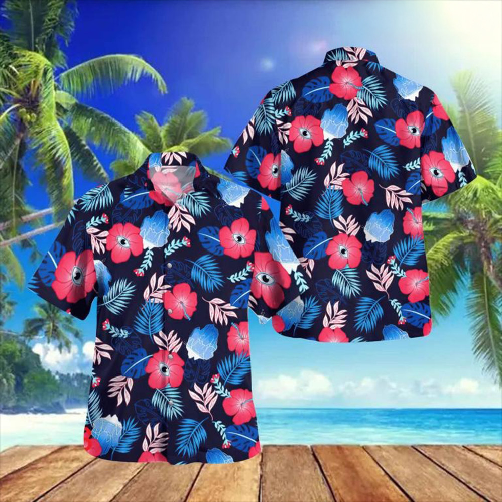 Wendigoon Hawaiian Shirt Hibiscus Summer Tropical Aloha Shirt For Sale
