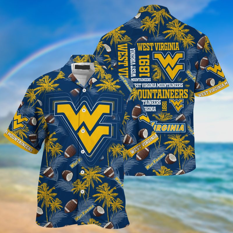 West Virginia Mountaineers Ncaa Hawaiian Shirt Tropical Aloha Button Up