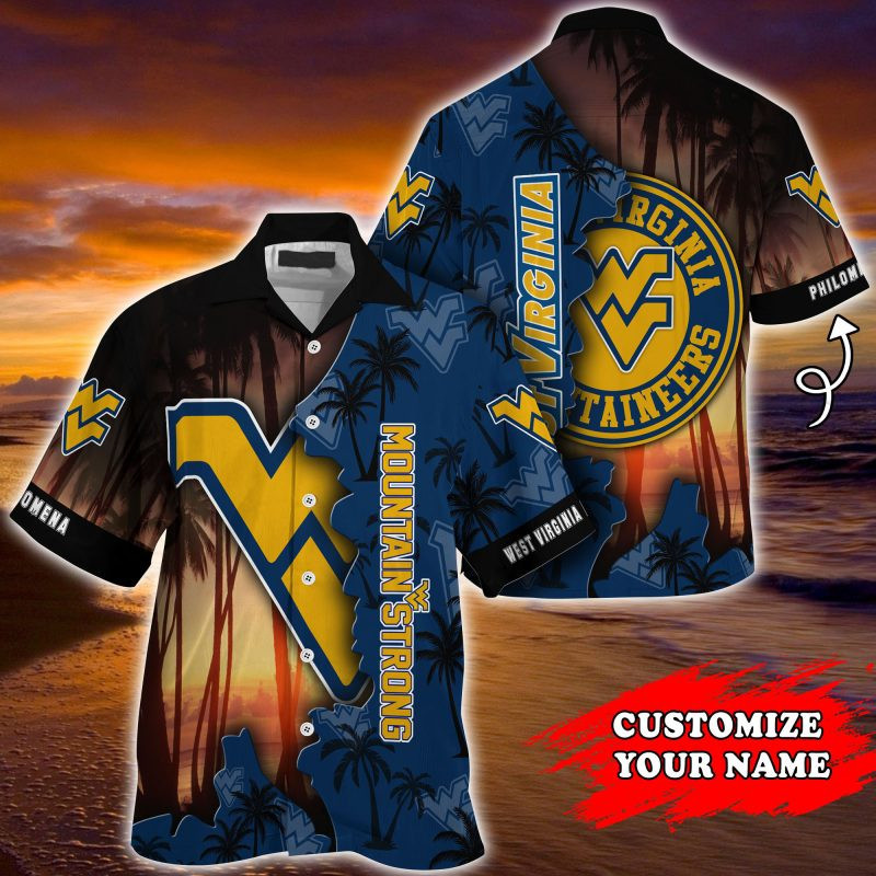 West Virginia Mountaineers Ncaa Personalized Summer Hawaiian Shirt Tropical Aloha Button Up