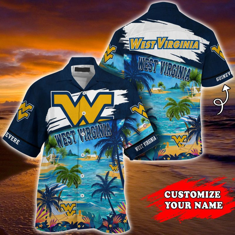 West Virginia Mountaineers Ncaa Personalized Summer Hawaiian Shirt Tropical Aloha Button Up