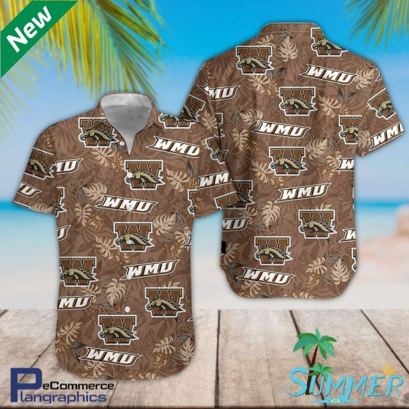 Western Michigan Broncos Football Team 3d Print Aloha Shirt Hawaiian Shirt Tropical Aloha Button Up