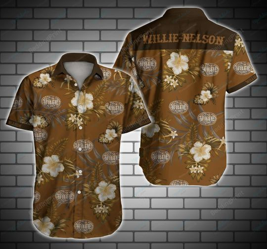 Willie Nelson Hawaiian Shirt Tropical Aloha Button Up