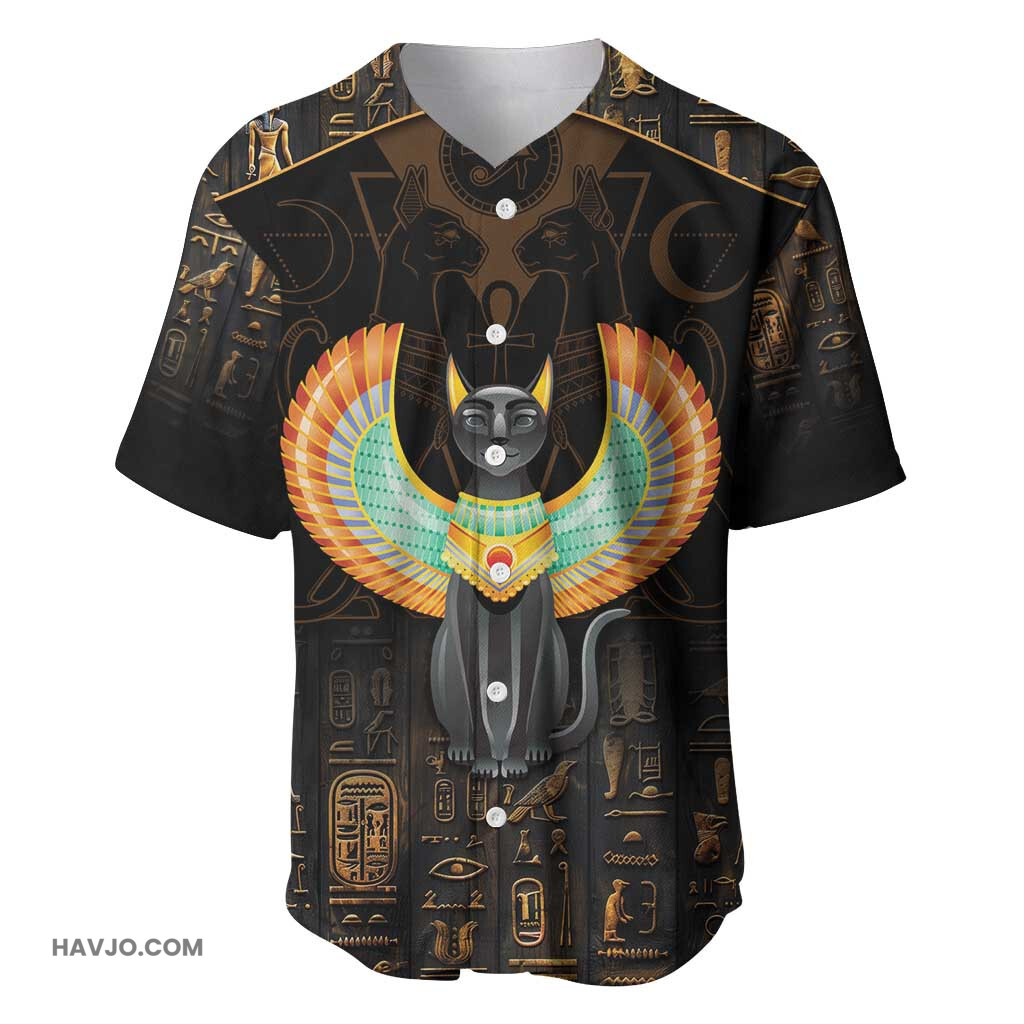 Winged Egypt Cats Ancient Egypt Culture Baseball Jersey