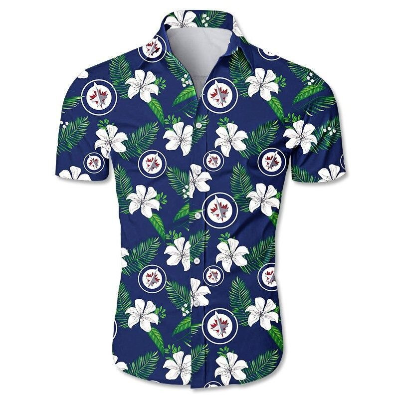 Winnipeg Jets Hawaiian Shirt Tropical Aloha Button Up