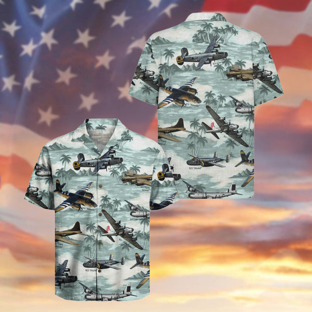 WWII Bomber Planes Veteran Hawaiian Shirt Military Tropical Clothes Gifts For Him