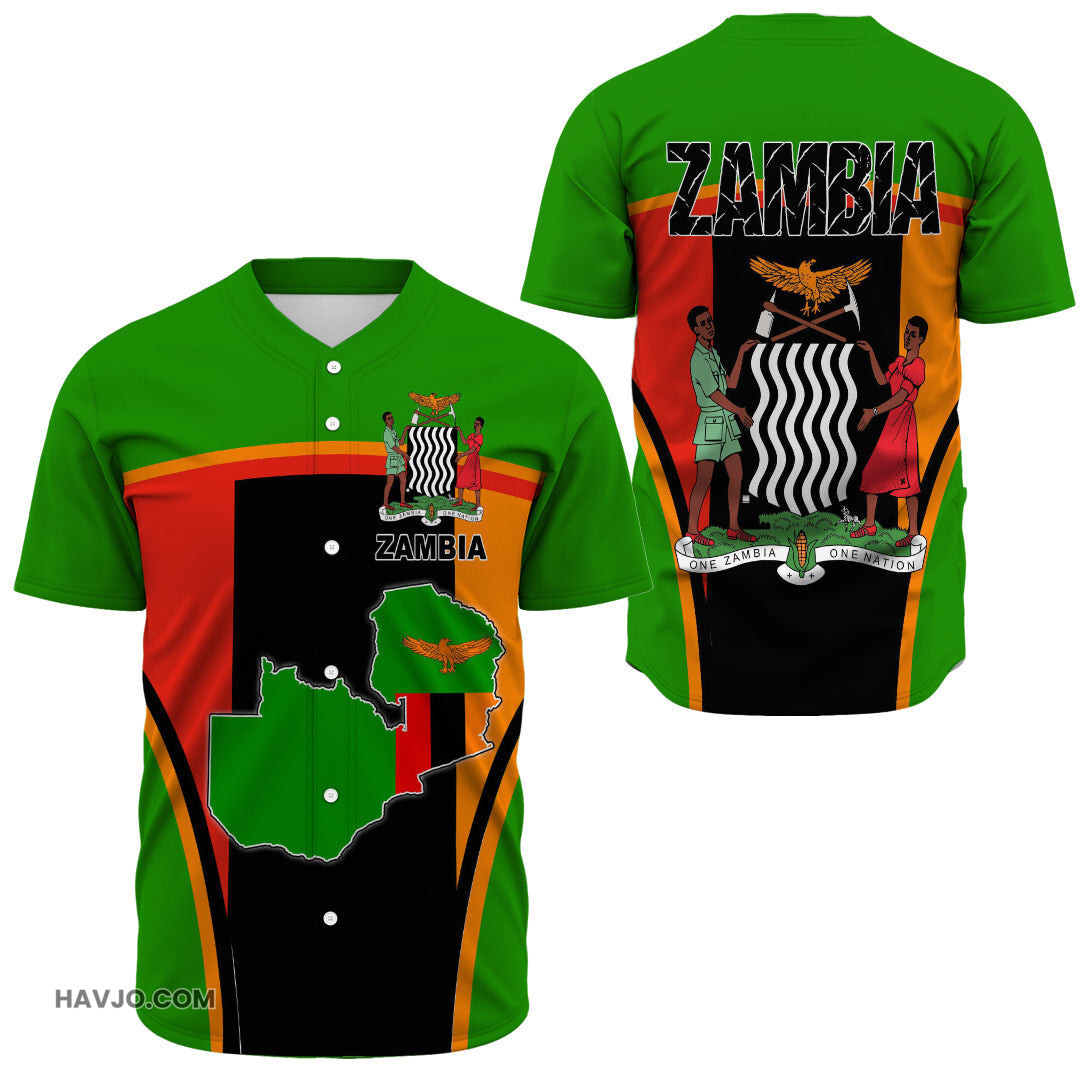 Zambia Active Flag Baseball Jersey