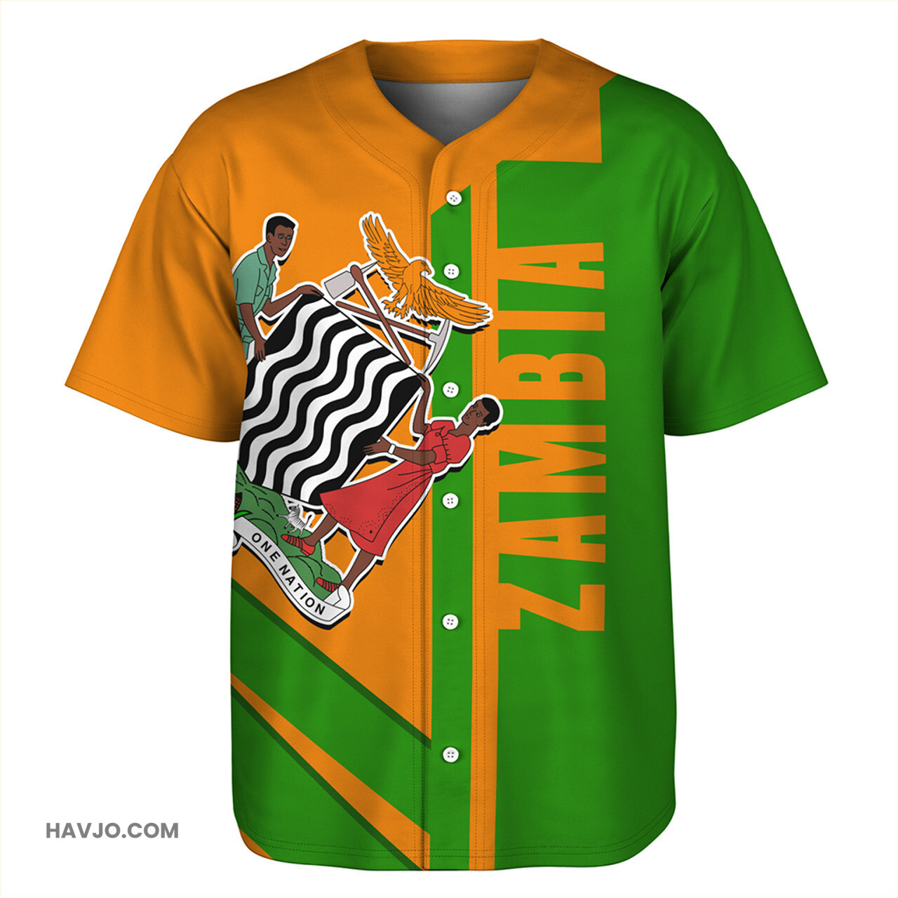 Zambia Casual Style Baseball Jersey