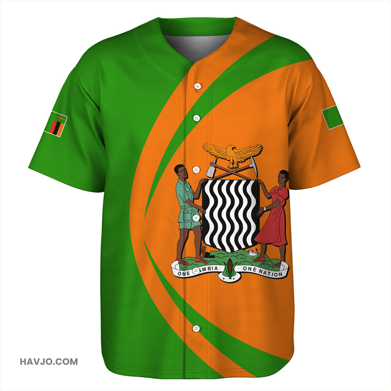 Zambia Circle Style Baseball Jersey