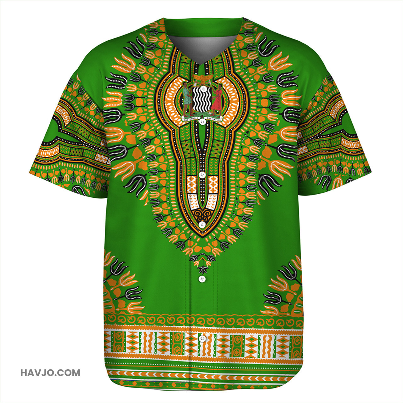 Zambia Dashiki Baseball Jersey