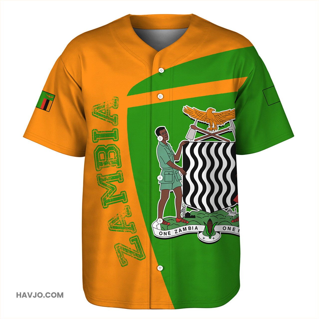 Zambia Half Concept Baseball Jersey