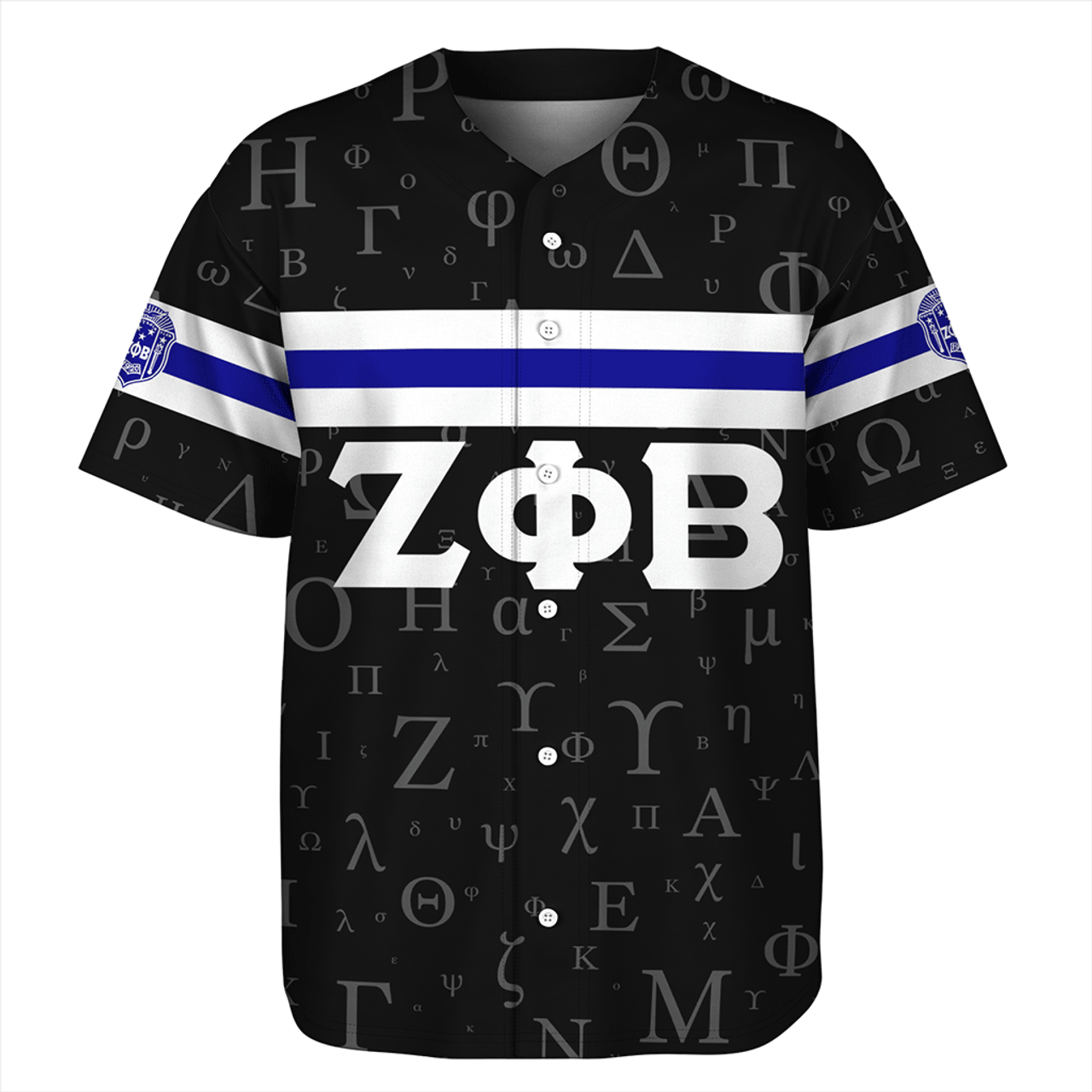 Zeta Phi Beta Alphabet Style Baseball Jersey