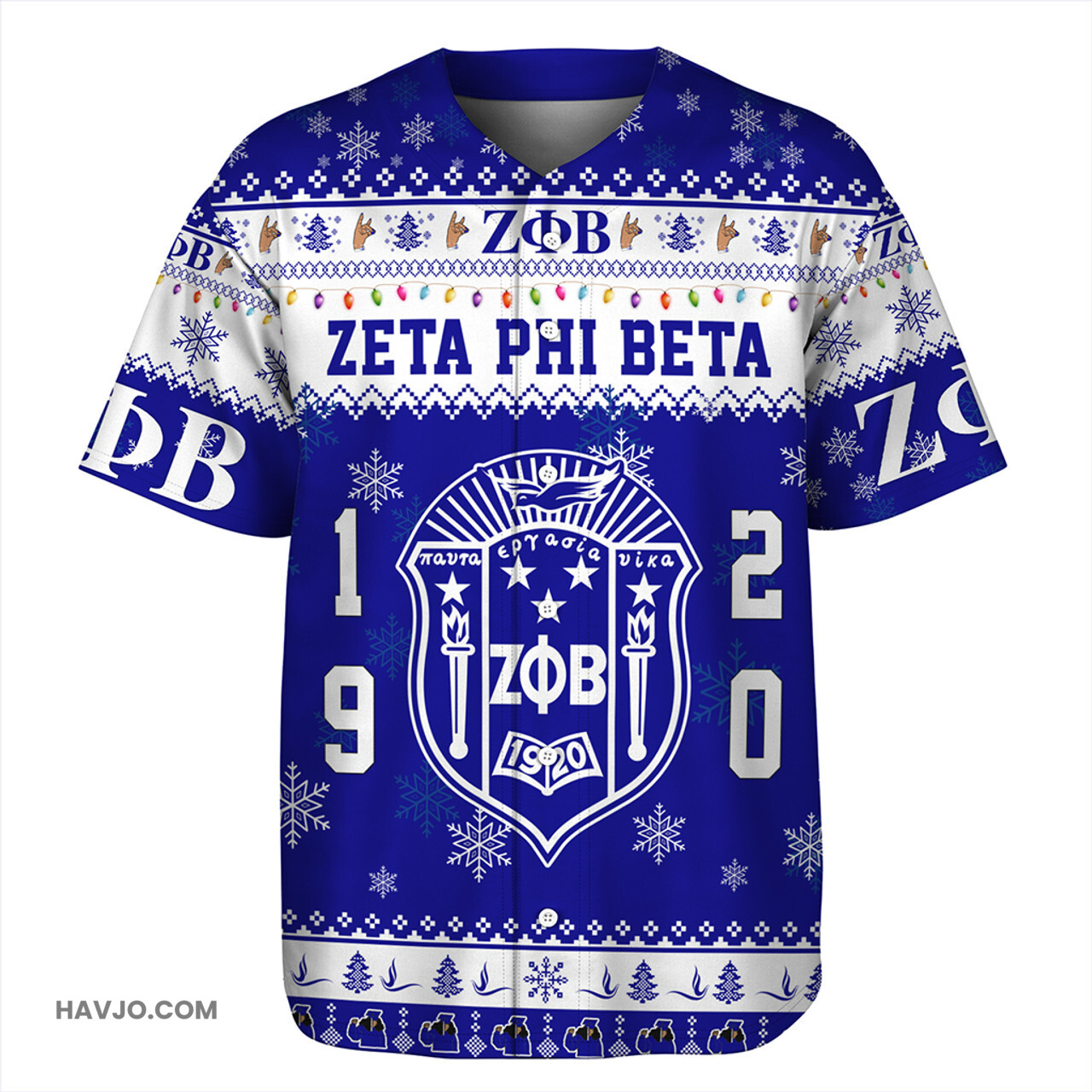 Zeta Phi Beta Christmas Style Pattern Baseball Jersey