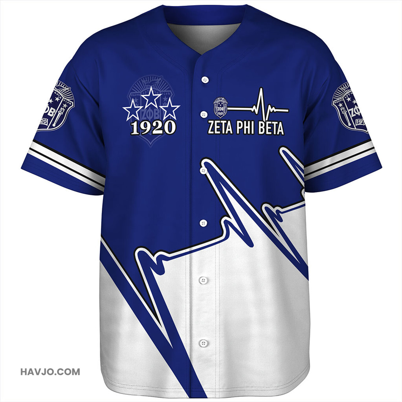 Zeta Phi Beta Custom Heartbeat Baseball Jersey