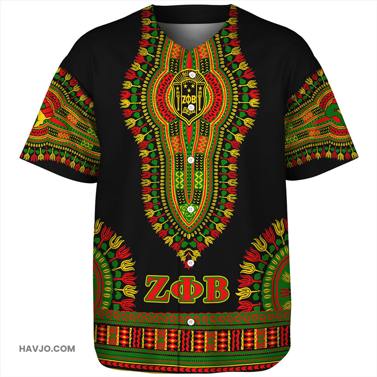 Zeta Phi Beta Dashiki Juneteenth Baseball Jersey