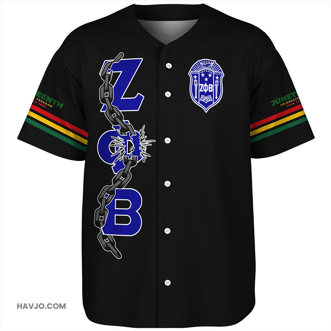 Zeta Phi Beta Juneteenth Chain Freedom Day Baseball Jersey
