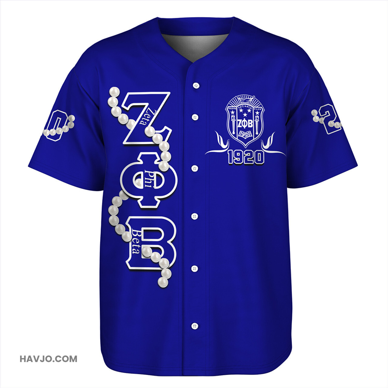 Zeta Phi Beta Pearl Blue Baseball Jersey